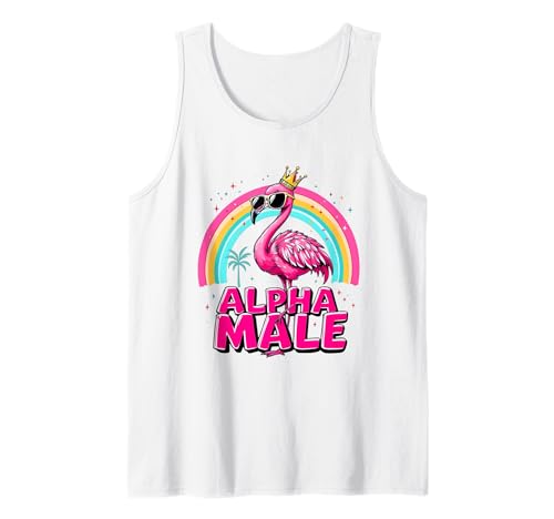 Lindo Alfa Macho Flamenco Divertido Humor Sarcástico Hombres Irónicos Camiseta sin Mangas