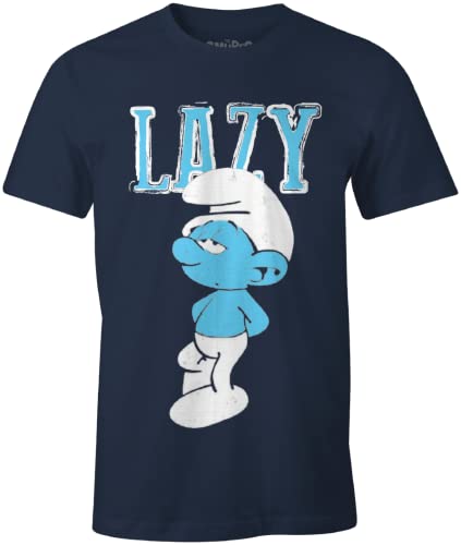 Les Schtroumpfs MESMURFTS001 T-Shirt, Navy, XL Homme