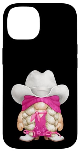 Pink Cowgirl Graphic for Texas Women Pink Western GNOME Hülle für iPhone 14