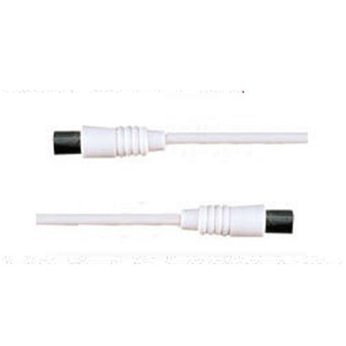World of Data Coaxial 20m TV/AV Aerial Cable Male to Male White Coax
