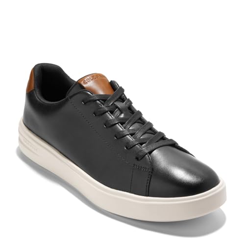 Cole Haan Men's Grand+ Court Sneakers, Black/Ivory, 11-M US