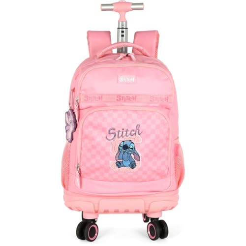 Mochila com Rodinha, Luxcel, Stitch, Rosa, G, 360º