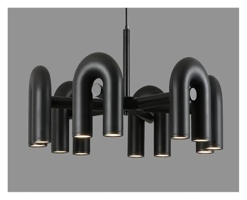 Suspension moderne tuyau d'eau lampe applique noire 14W 3 couleurs salon