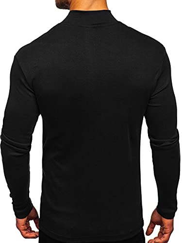 Mens Mock Turtleneck T-Shirt Long Sleeve Pullover Basic Designed Undershirt Stretch Lightweight Top3
