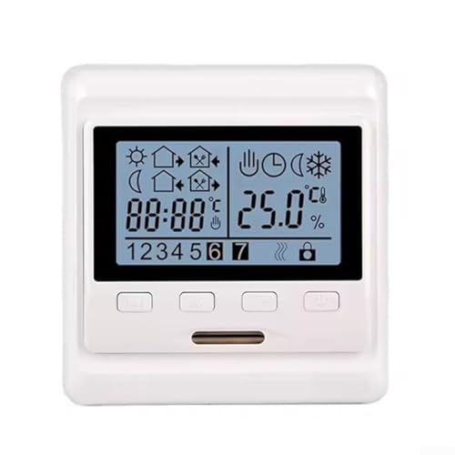 ZAMETTER Thermostat numérique intelligent programmable sans fil - Thermostat mural numérique - Contrôleur de chauffage central - Gestion du chauffage LED - Télécommande