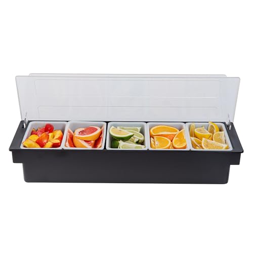 IGNPION Lot De 2 Boîtes De Rangement Plastique 4 Compartiments - Édulcorants Condiments Café Bar Restaurant Hôtel