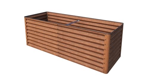 GFP Primeyard Luca Cortenstahl-Hochbeet 190x70x65 cm - stabiles Gartenbeet mit natürlicher Rostoptik & sicherem Kantenschutz, inkl. Wühlmausgitter