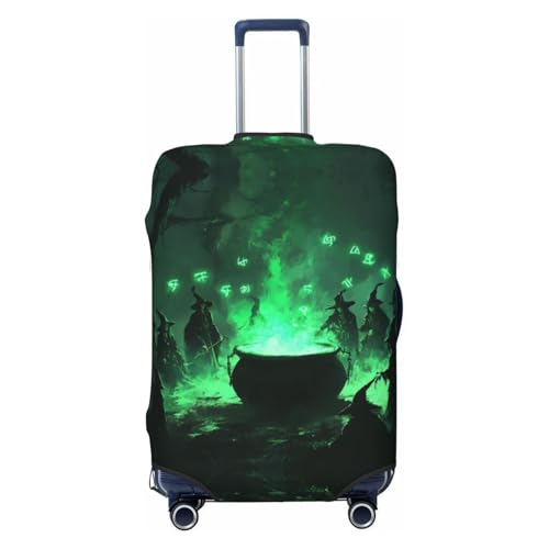 Halloween Green Forest Witch k Travel Luggage Covers - Elasticity Suitcase Covers Protector for Luggage 18-32 Inch