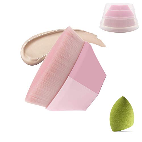 FourPlusOne Petal-Shaped Foundation Brush, Multifunctional Base Makeup Brush, Make up Quickly, Brushless Mark, Full Coverage Soft Bristles Brush, Suitable for all Foundation Liquid, Mixed Liquid