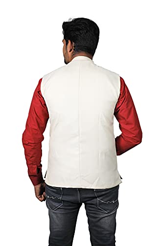 Image of PRAKASAM COTTON Men's Cotton Blend Nehru Jacket(Sleeveless wait coat)