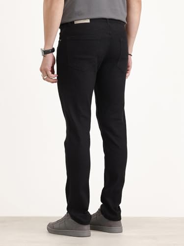 Image of WROGN Men's Cotton Blend Jeans | Solid | Slim Fit