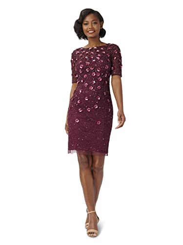 Image of Adrianna Papell Womens Beaded Cocktail Dress