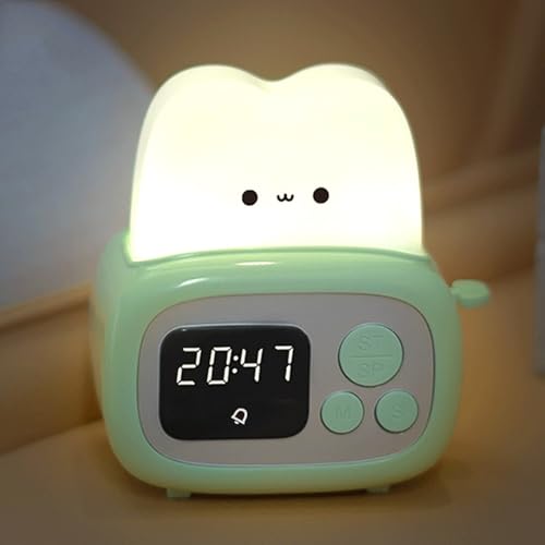 Despertador digital lindo con temporizador para dormir y lámpara recargable USB 4