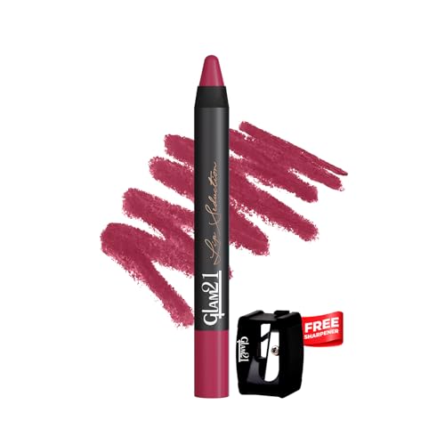 Image of Glam 21 Lip Seduction Non- Transfer Crayon Lipstick up to 12 Hours Stay | Lightweight & Longlasting|Creamy Matte | Smudge Proof - 3.6gm| Carving | 28