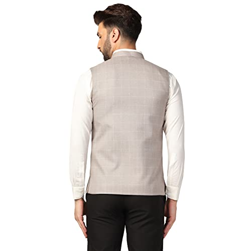 Image of TAHVO Men's Cotton Blend Nehru Jacket