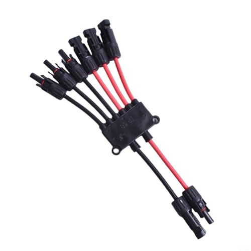 Violiica Cable adaptador paralelo de rama de panel solar para múltiples conexiones, conector IP67 impermeable, instalación sin herramientas, compatible con 14-10 AWG (6 en 2 salidas)