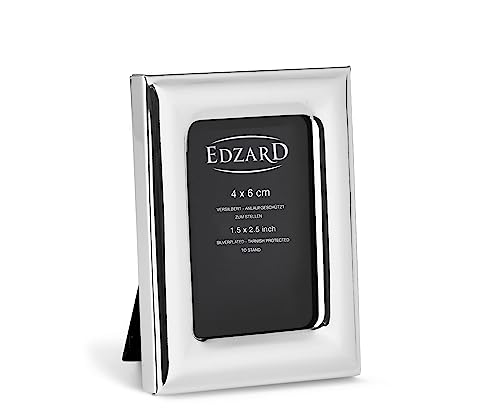 EDZARD Cadre photo Adria pour photo 4 x 6 cm, argenté noble, résistant à la ternissure