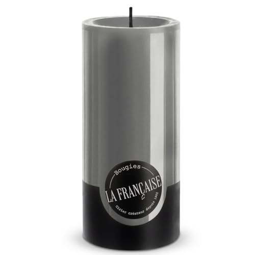 Bougies la Franaise Unscented Pillar Candle Grey