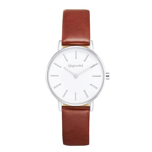 Montre Quartz Japonais Gigandet pour Femme avec Bracelet Cuir Noir