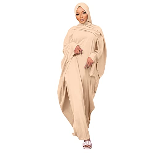 Odizli Robe longue musulmane à manches longues pour femme, robe de prière pour le Ramadan, taille unique