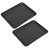 Outanaya 2個 多目的ブートトレイ 実用的なトレイ 靴のトレーをきれいにする ブーツ プランター 黒 マッドルーム用シューズ プラスチック植物 pp Black