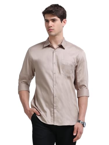 Image of Miraan Men's Satin Long Sleeve Casual Shirt (GASATIN)