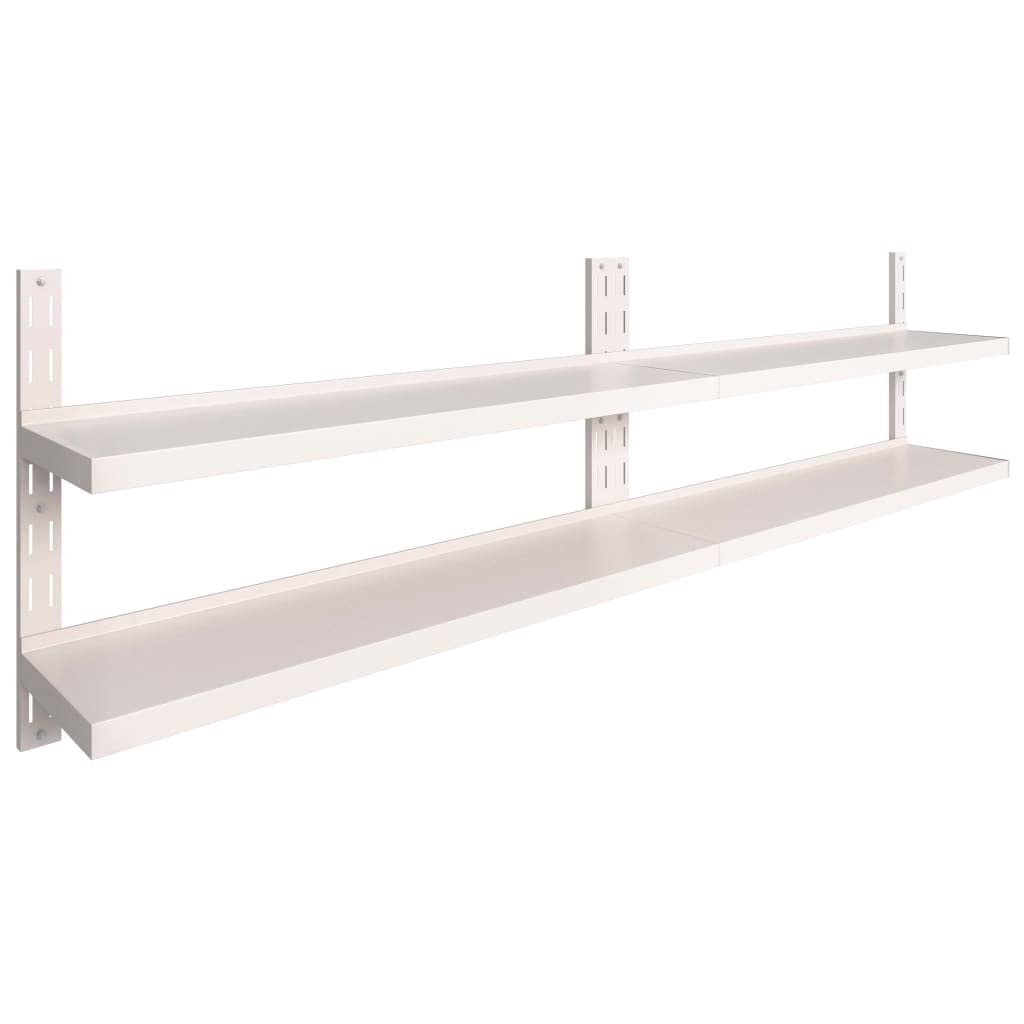 Wandregal Edelstahl 2er Set 2-stöckig - 300x30 cm Küchenregal Wandmontage für Gastronomie und Haushalt - Robustes Edelstahlregal Wandboard belastbar bis 80 kg