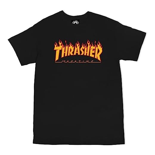 Thrasher Herren TRUTSH05749 T-Shirt, Nero (Nero/Fiamme), Large