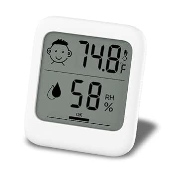 HATUSOKU Digital Thermometer and Hygrometer with Comfort Face Display