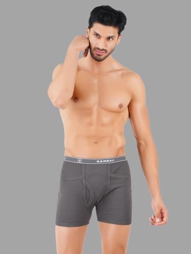 Image of RAMRAJ COTTON Men Cotton Trunks - Multicolor| Outer Elastic Waistband With Double Side Pockets