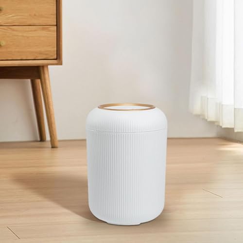 Milageto Papierkorb, Papierkorb, vielseitiger, süßer Abfalleimer, Schreibtisch-Mülleimer für Schreibtisch, Arbeitszimmer, Badezimmer, Waschtisch, Weiß – Bild 5