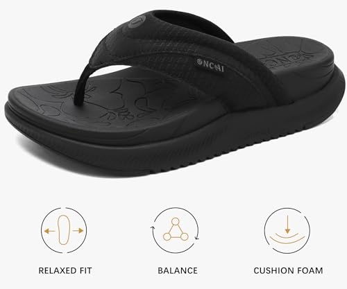 ONCAI Women's Orthotic Cushion Flip Flops Recovery Walking Sandals for Women with Arch Support Summer Comfortable Slip On Flip Flops for Womans Size 6-123
