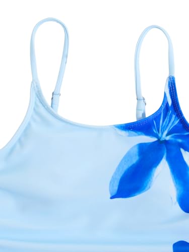 Image of Milumia Girl's Floral One Piece Swimsuit Bow Tie Side Spaghetti Strap Bathing Suit