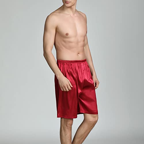 Jinda Men's Satin Pajama Shorts Boxers Shorts Soft Underwear Cool Casual Mid Rise Loose Fit2