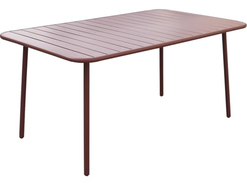 Table Jardin en métal Bilbao - 150 x 90 x 71 cm - Terracotta