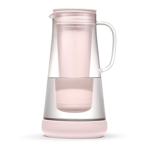 Image of LifeStraw Home Glass Water Filter Pitcher, 7-Cup, Pink Bubble