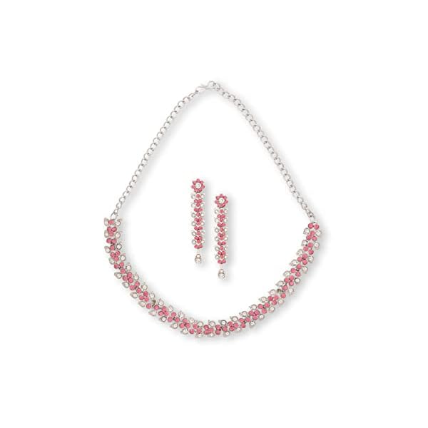 Atasi International Crystal Stylish Necklace Jewellery Set with Earrings for Women/Girls | Best Suited for Party/Wedding/Festive Occasions - Image 6