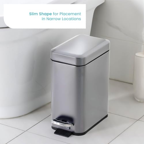 Image of Home Zone Living 1.3 Gallon Stainless Steel Small Trash Can with a Lid