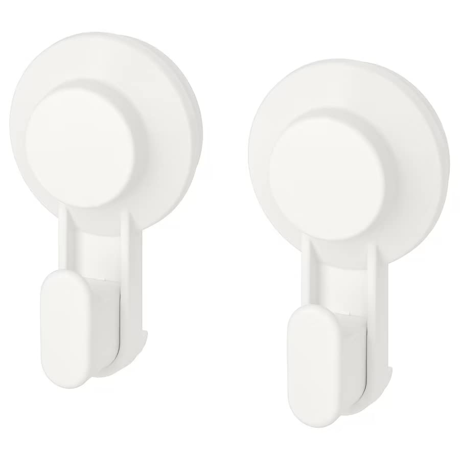 3 x Hook with Suction Cup White, 2-Pieces