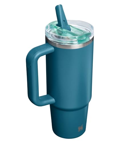 Image of STANLEY Quencher ProTour Flip Straw Tumbler with Leakproof Lid 30 oz | Built-In Straw & Handle | Cupholder Compatible for Travel | Insulated Stainless Steel Cup | BPA-Free | Coastal Teal