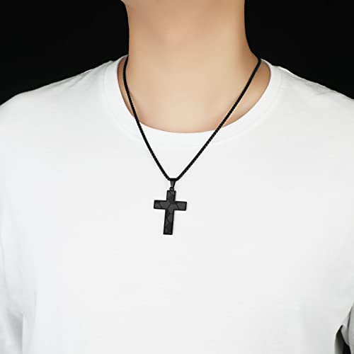 Soccer Cross Necklace for Men Inspirational Bible Verse Cross Pendant Stainless Steel Chain 22+2 inch Soccer Sports Jewelry Football Gift for Men4