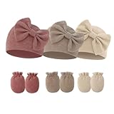 Nacimiento Gorrito Bebe, 6 Piezas Sombrero y Manoplas para Bebé Recién Nacido,...