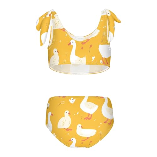 KLL Cute Goose Cartoon Girl Two Piece Bikini Sets Scoop Neck Swimming Bathing Suit Bathing Suit2