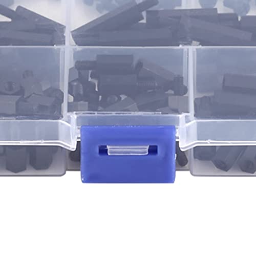 250 pieces M3 Nylon Male Female Hex Utility Spacer Standoff Screw Nut Assortment Mounting Hardware Kit, Prototyping Accessories For Circuit Board (A)