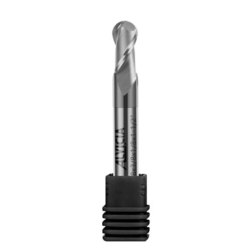 Image of 1 /8 inch Ball Nose Carbide End Mill - 2 Flute AlTiN Coated Milling Bits Sets for Milling Alloy Steels, Hardened Steel, Metal