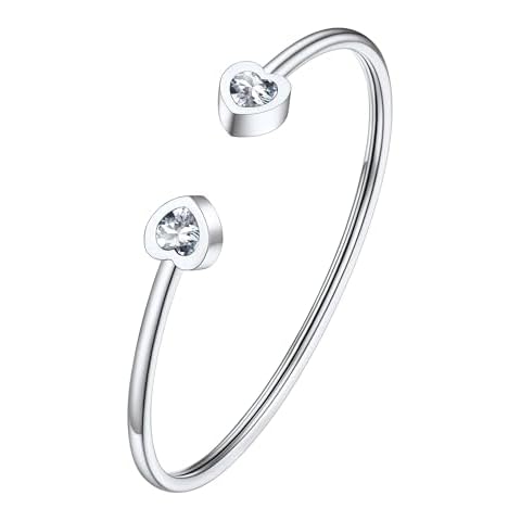 PROSTEEL April Birthstone Cuff Bracelet Cover