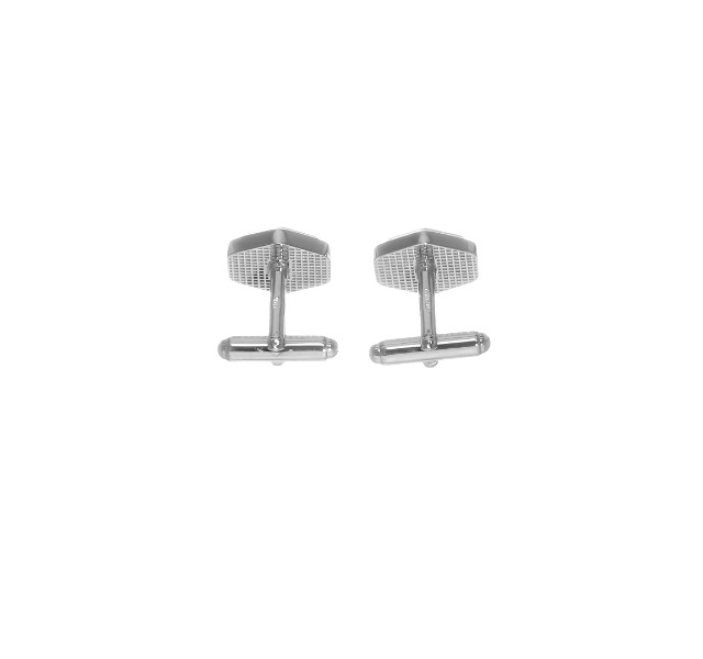 Mancuernillas hexagonales hombre plata 925 y carbono miniatura 5