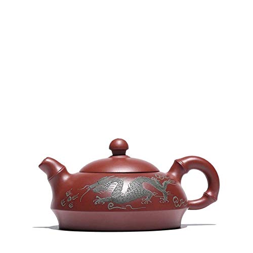 GUONING-L Tea Wang Long Painted teapot ore Dahongpao Gift Handmade Dragons Half Pot Teapot