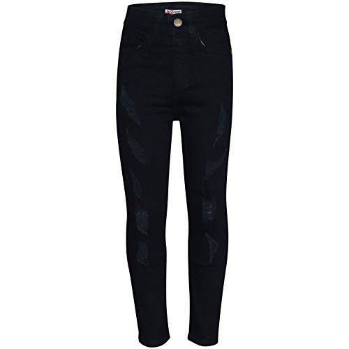 Boys Stretchy Jeans Kids Ripped - Boys Jeans Ripped Jet Black 5-6