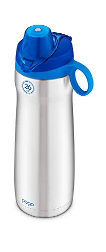 Image of Pogo Vacuum Insulated Stainless Steel Water Bottle with Leak Proof Chug Lid and Silicone Carry Loop - 26oz